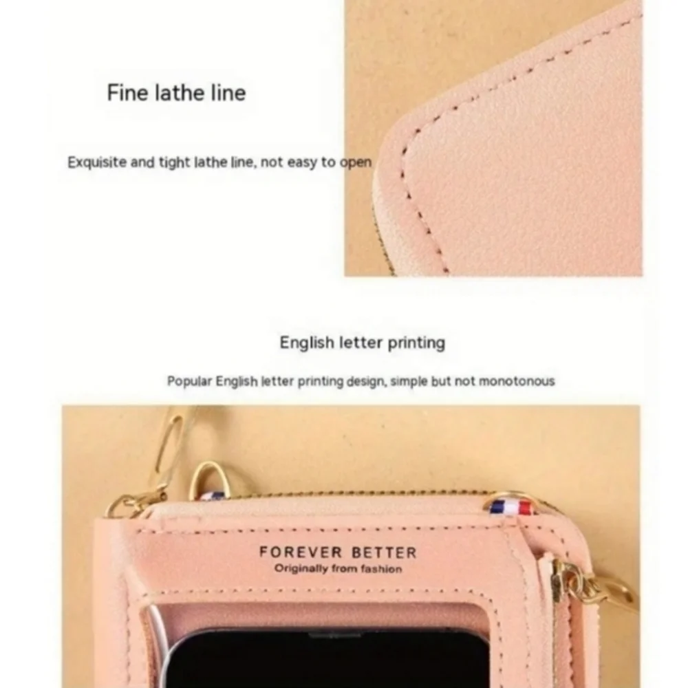 Small‎ Crossbody Bag Touch Screen Phone Case, Cellphone Purse Wallet PU Leather